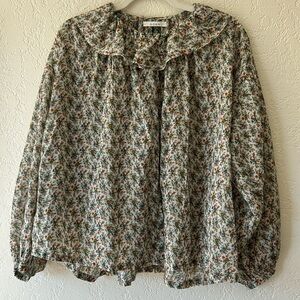 DOEN 🌾 Jana Top in CRÈME FLEURS D’AVIGNON sz MEDIUM excellent condition